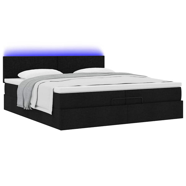 Ottoman Bett mit Matratzen & LEDs 200x200 cm