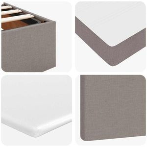 Ottoman Bett mit Matratzen & LEDs Taupe 200x200 cm