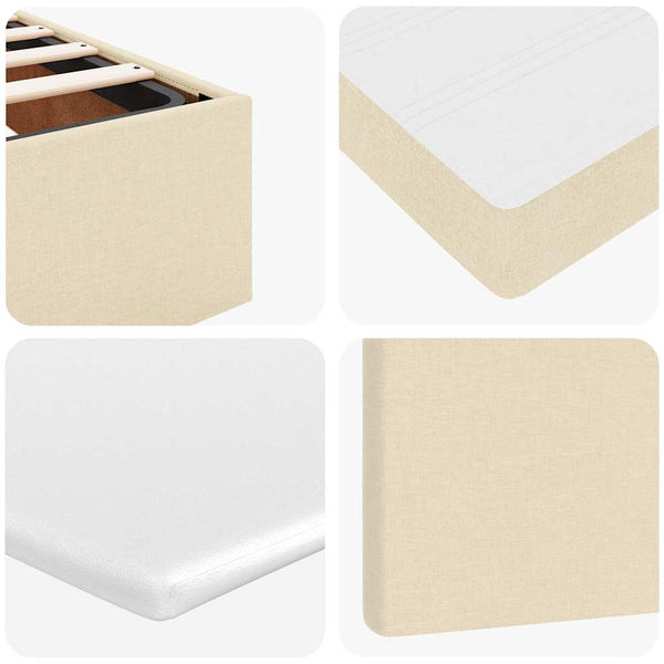 Ottoman Bett mit Matratzen & LEDs Creme 200x200 cm