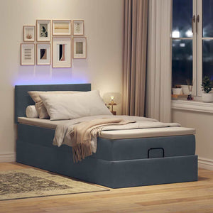 Ottoman Bett mit Matratze & LEDs 80x200 cm
