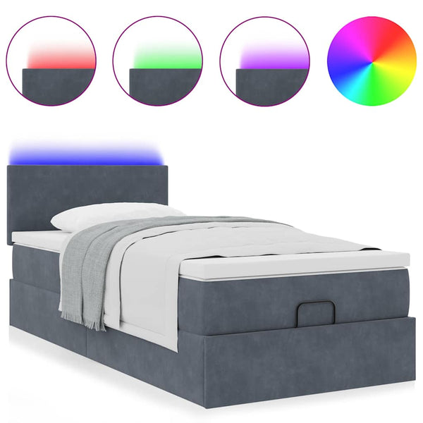 Ottoman Bett mit Matratze & LEDs 80x200 cm