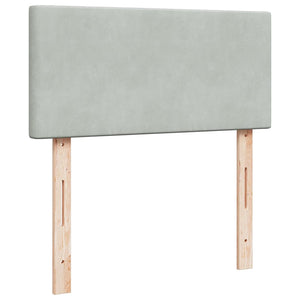vidaXL Lit ottoman avec matelas et LED Gris clair 90x190 cm Velours