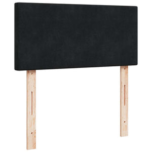 Ottoman Bett mit Matratze & LEDs Schwarz 90x190 cm Samt