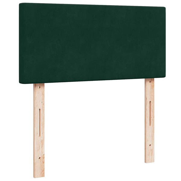 Ottoman Bett mit Matratze & LEDs Dunkelgrün 90x190 cm