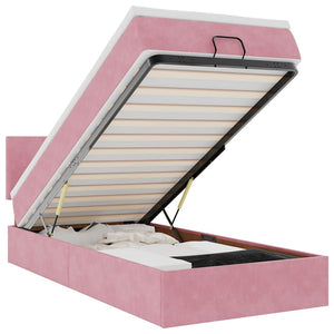 Ottoman Bett mit Matratze Rosa 90x190 cm