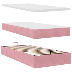 Ottoman Bett mit Matratze Rosa 90x190 cm
