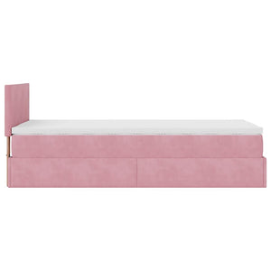 Ottoman Bett mit Matratze Rosa 90x190 cm