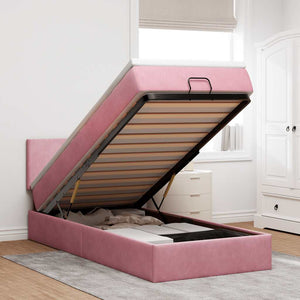 Ottoman Bett mit Matratze Rosa 90x190 cm