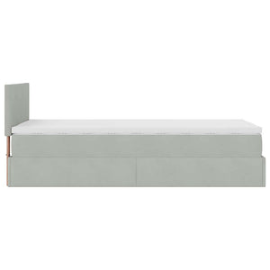 Ottoman Bett mit Matratze Hellgrau 100x200 cm