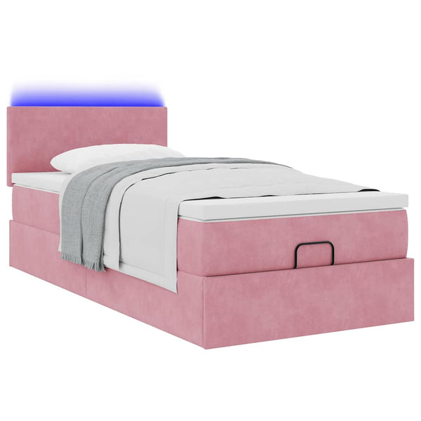 Ottoman Bett mit Matratze Rosa 100x200 cm