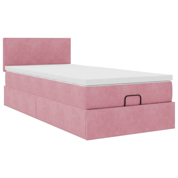 Ottoman Bett mit Matratze Rosa 100x200 cm