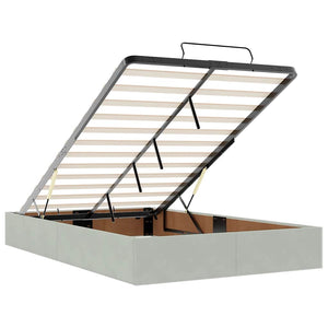 vidaXL Lit ottomane avec matelas et LED Gris clair 120x190 cm Velours