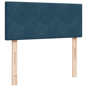 Ottoman Bett mit Matratze & LEDs 120x190 cm Dunkelblau Samt