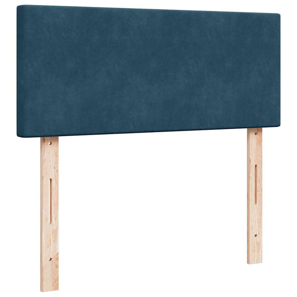 Ottoman Bett mit Matratze & LEDs 120x190 cm Dunkelblau Samt