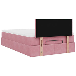 Ottomanbett mit Matratze & LEDs Rosa 120x190 cm
