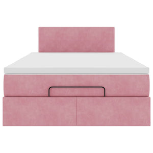 Ottomanbett mit Matratze & LEDs Rosa 120x190 cm