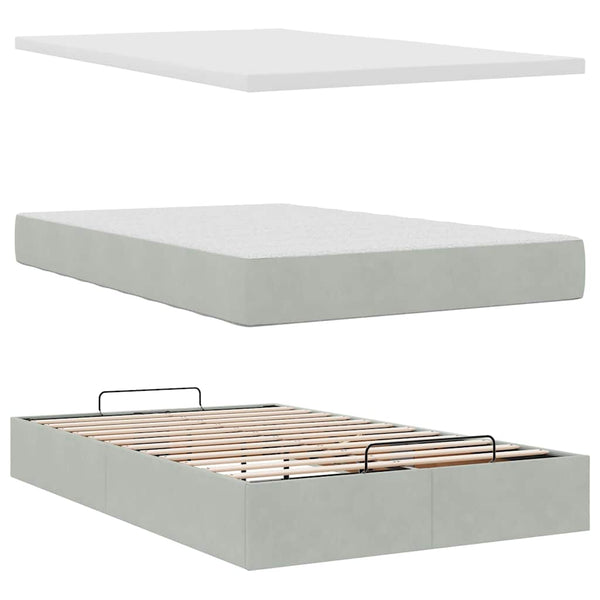 Ottoman Bett mit Matratze & LEDs 120x200 cm