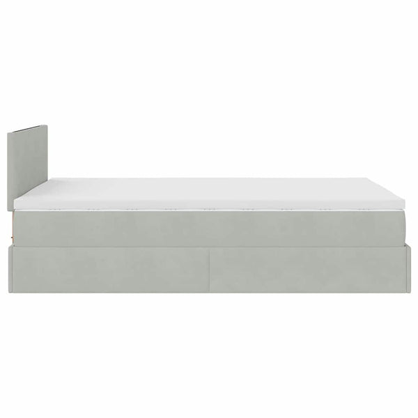 Ottoman Bett mit Matratze & LEDs 120x200 cm