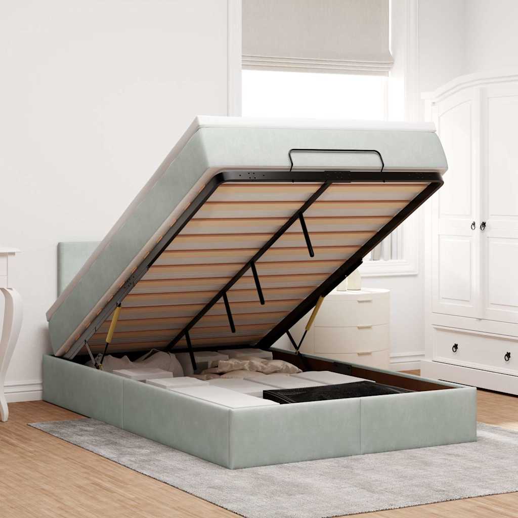 Ottoman Bett mit Matratze & LEDs 120x200 cm