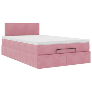 Ottoman Bett mit Matratze & LEDs Rosa 120x200 cm