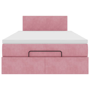 Ottoman Bett mit Matratze & LEDs Rosa 120x200 cm