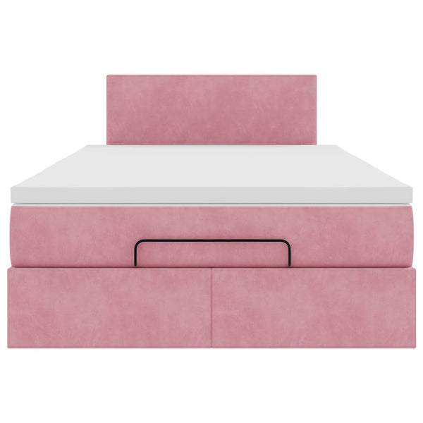 Ottoman Bett mit Matratze & LEDs Rosa 120x200 cm