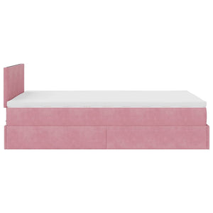 Ottoman Bett mit Matratze & LEDs Rosa 120x200 cm