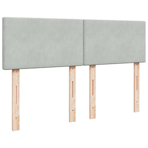 Ottoman Bett mit Matratze & LEDs Hellgrau 140x190 cm