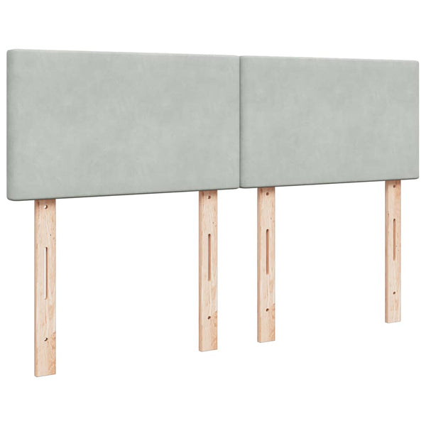 Ottoman Bett mit Matratze & LEDs Hellgrau 140x190 cm
