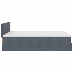 Ottoman Bett mit Matratze & LEDs Dunkelgrau 140x190 cm