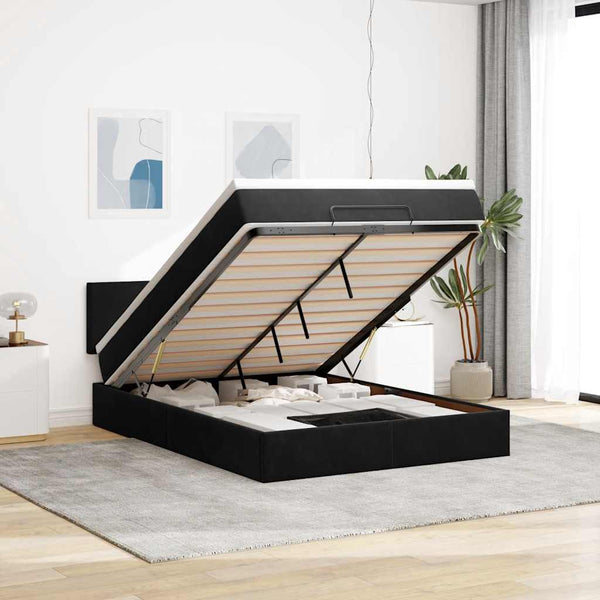 Ottoman Bett mit Matratze & LEDs 140x190 cm