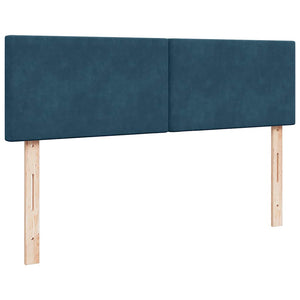 Ottoman Bett mit Matratze & LEDs Dunkelblau 140x190 cm