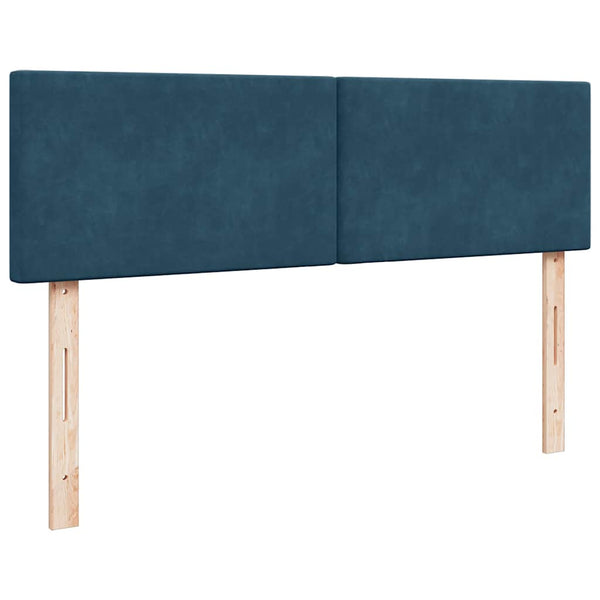 Ottoman Bett mit Matratze & LEDs Dunkelblau 140x190 cm