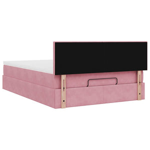 Ottoman Bett mit Matratze & LEDs Rosa 140x190 cm