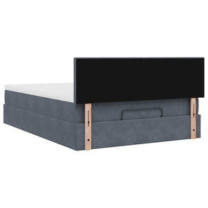 Ottoman Bett mit Matratze & LED Dunkelgrau 140x200 cm