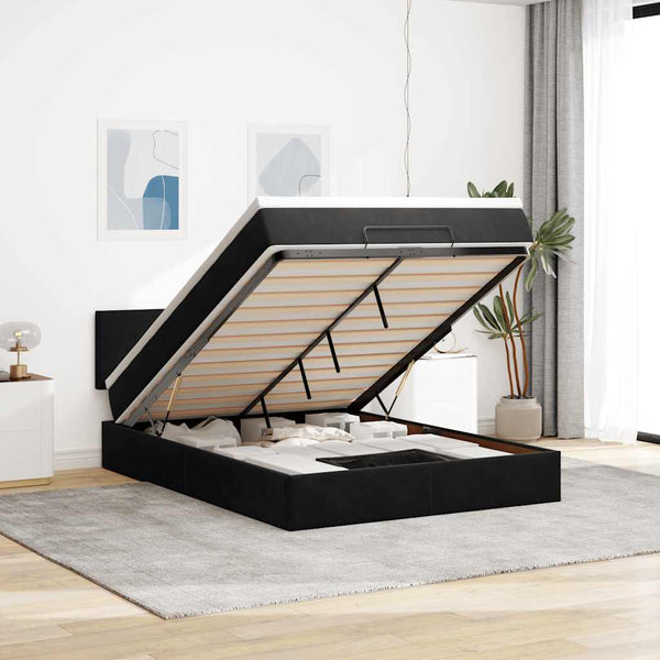 Ottoman Bett mit Matratze & LEDs 140x200 cm
