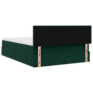 Ottoman Bett mit Matratze & LEDs Dunkelgrün 140x200cm