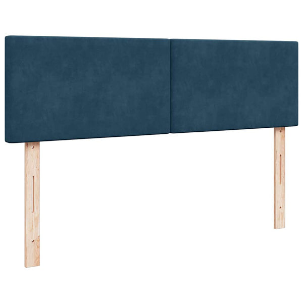 Ottoman Bett mit Matratze & LEDs Dunkelblau 140x200 cm