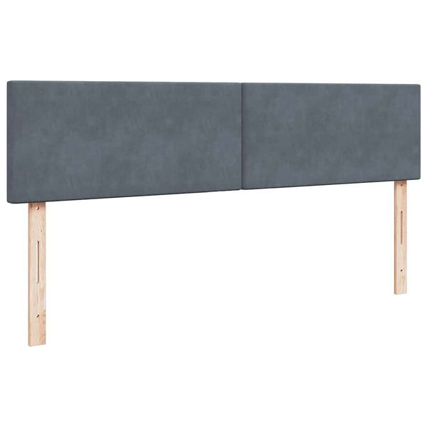 Ottoman Bett mit Matratze & LEDs 160x200 cm Dunkelgrau Samt