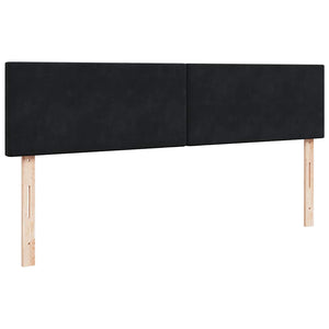 Ottoman Bett mit Matratze & LEDs 160x200 cm Samt Schwarz
