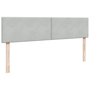 Ottoman Bett mit Matratze & LEDs 180x200 cm Samt Hellgrau