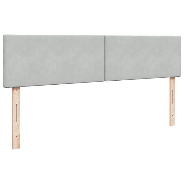 Ottoman Bett mit Matratze & LEDs 180x200 cm Samt Hellgrau
