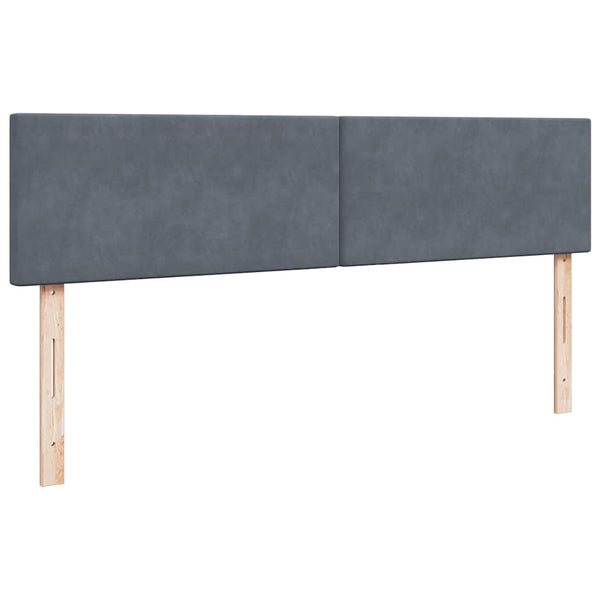 Ottoman Bett mit Matratze & LEDs Dunkelgrau Samt 180x200