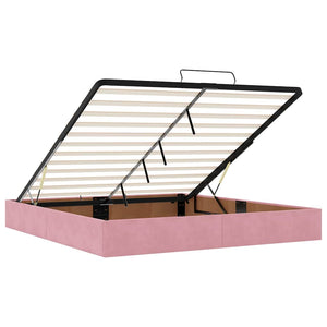 Ottomane Bett mit Matratze & LEDs Rosa 180x200 cm