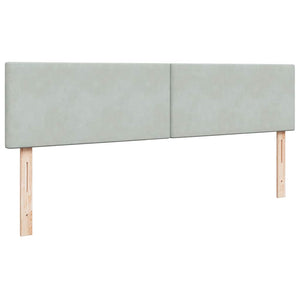 Ottoman Bett mit Matratzen & LEDs Hellgrau 200x200 cm