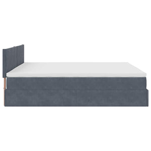 Ottoman Bett mit Matratzen & LEDs 200x200 cm Dunkelgrau