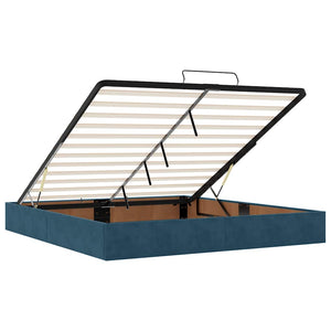 Ottoman Bett mit Matratzen & LED Dunkelblau 200x200 cm