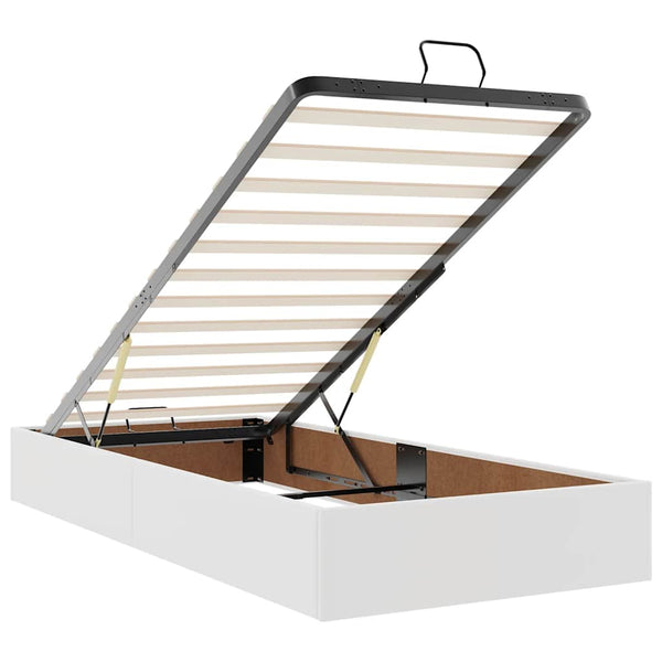 Ottoman Bett 160x200 cm mit Matratzen & LEDs, Weiß