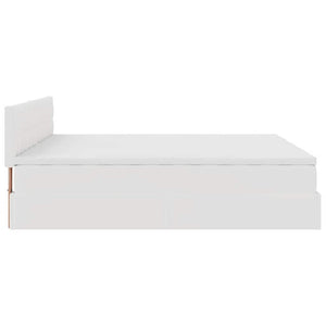 Ottoman Bett 160x200 cm mit Matratzen & LEDs, Weiß