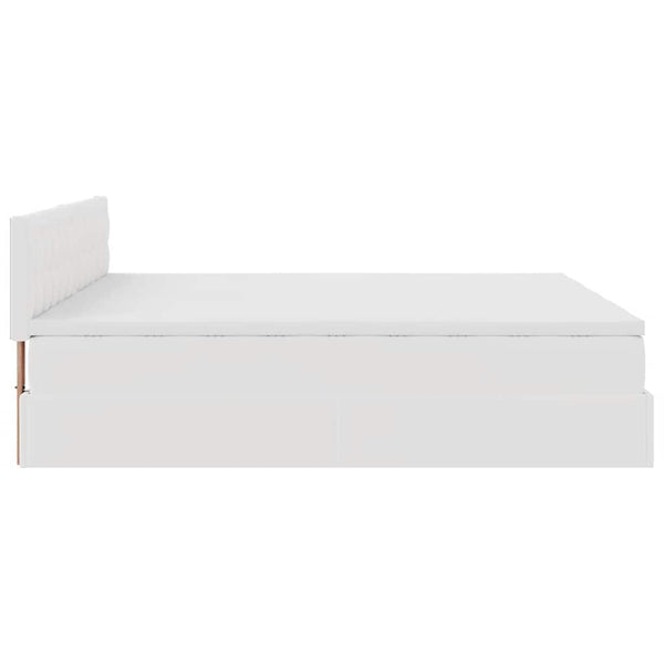 Ottoman Bett 160x200 cm mit Matratzen & LEDs, Weiß